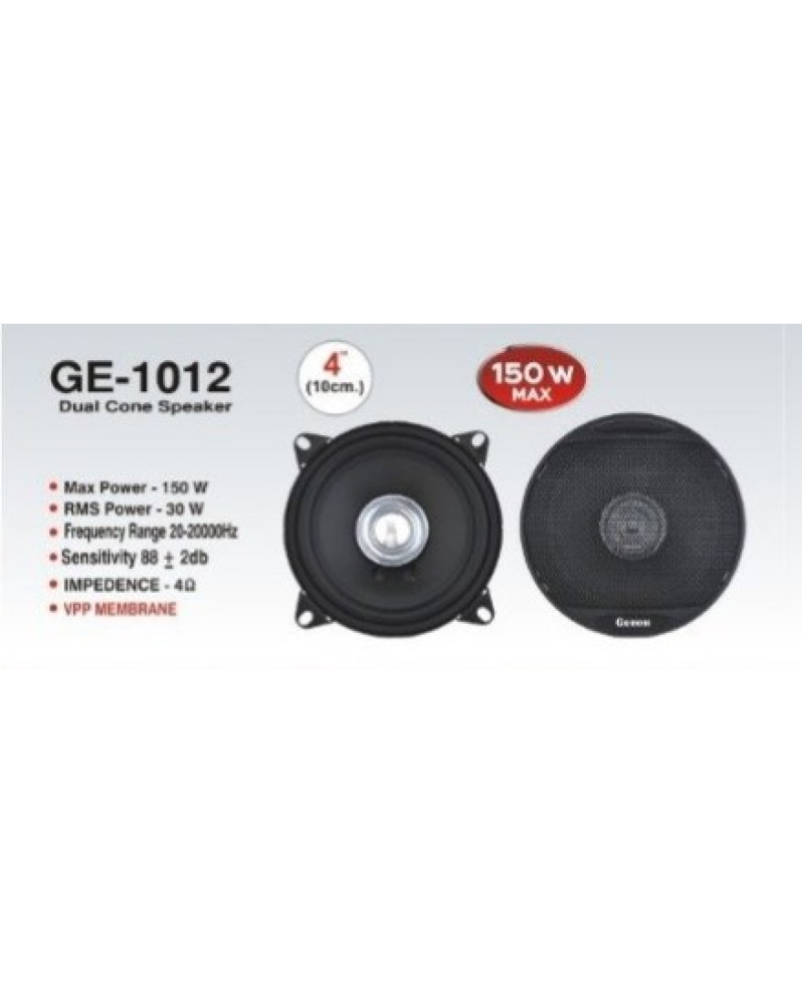 GENON 4 Inch  Dual Cone 150 Watt Speaker IMPP Cloth EdgeCone | GE 1012